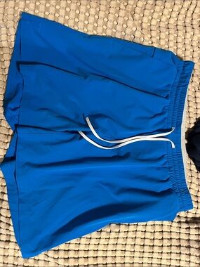lululemon athletica Men's Athletic Shorts in Royal Blue with White Drawstring